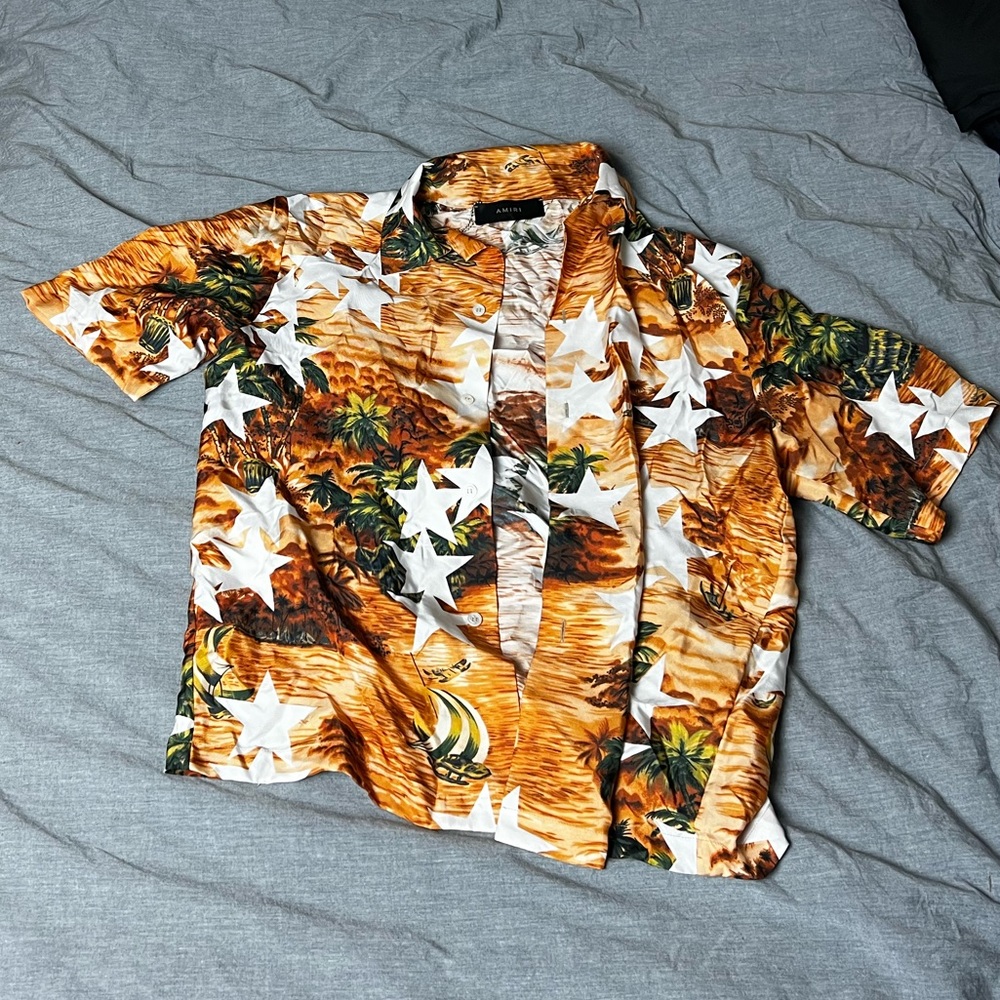 Amiri Tropical Star Silk Camp Shirt